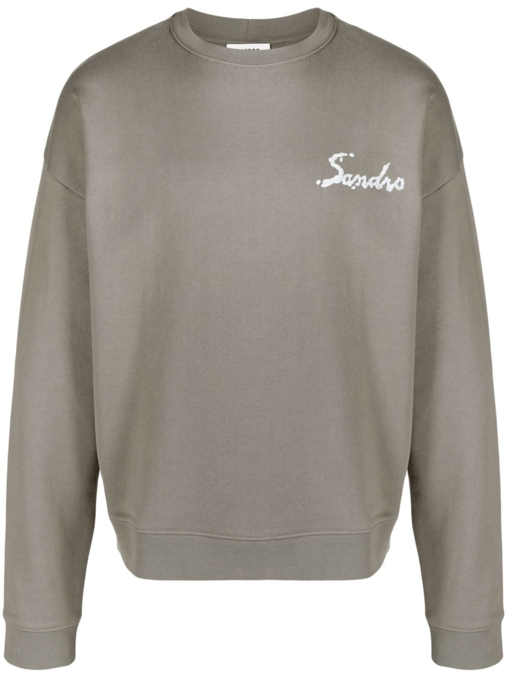 SANDRO rubberised-logo jersey sweatshirt - Grey von SANDRO