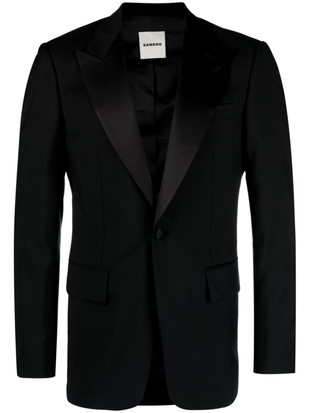 SANDRO satin-trim tuxedo jacket - Black von SANDRO