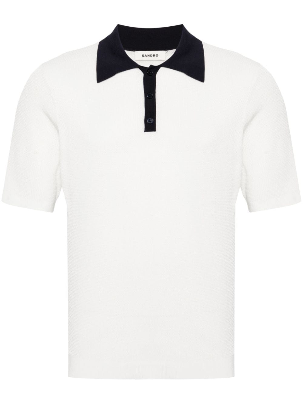 SANDRO short-sleeve knitted polo shirt - White von SANDRO