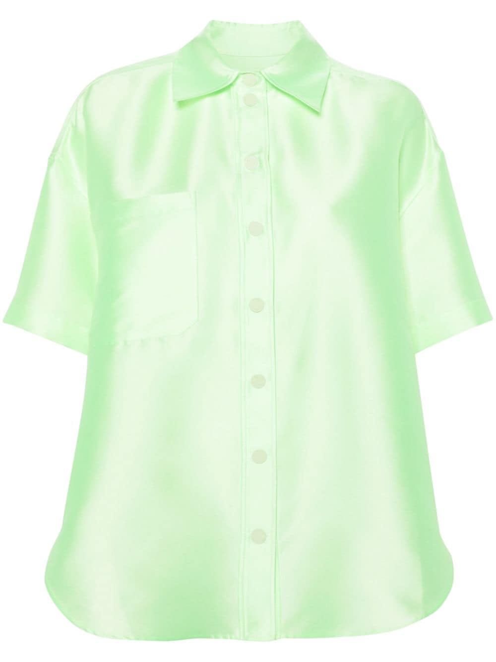 SANDRO short-sleeve satin shirt - Green von SANDRO