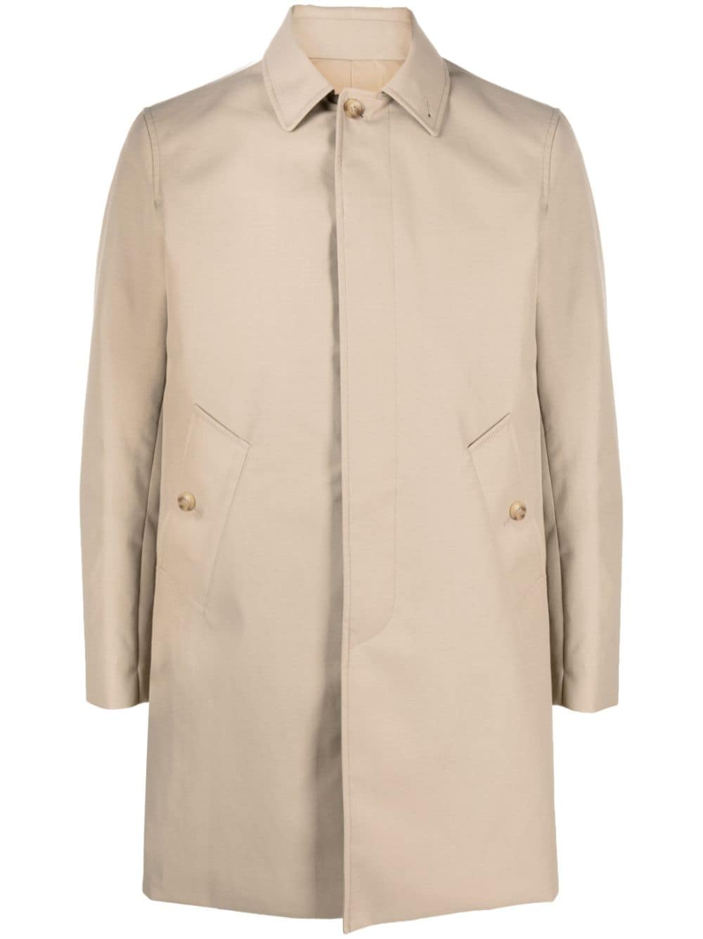 SANDRO single-breasted concealed coat - Neutrals von SANDRO