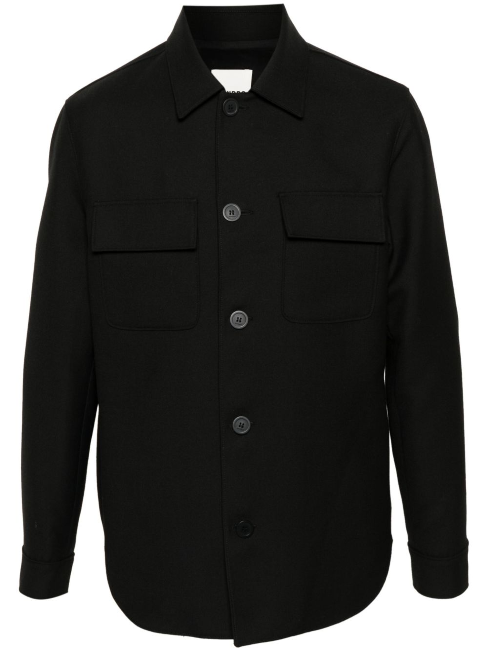 SANDRO spread-collar cotton shirt jacket - Black von SANDRO