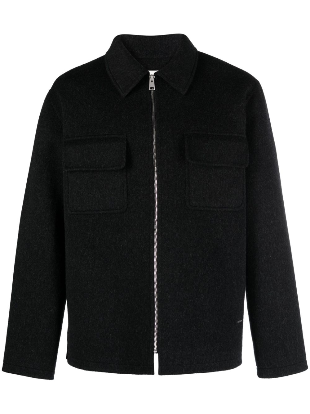 SANDRO spread-collar zip-up bomber jacket - Black von SANDRO