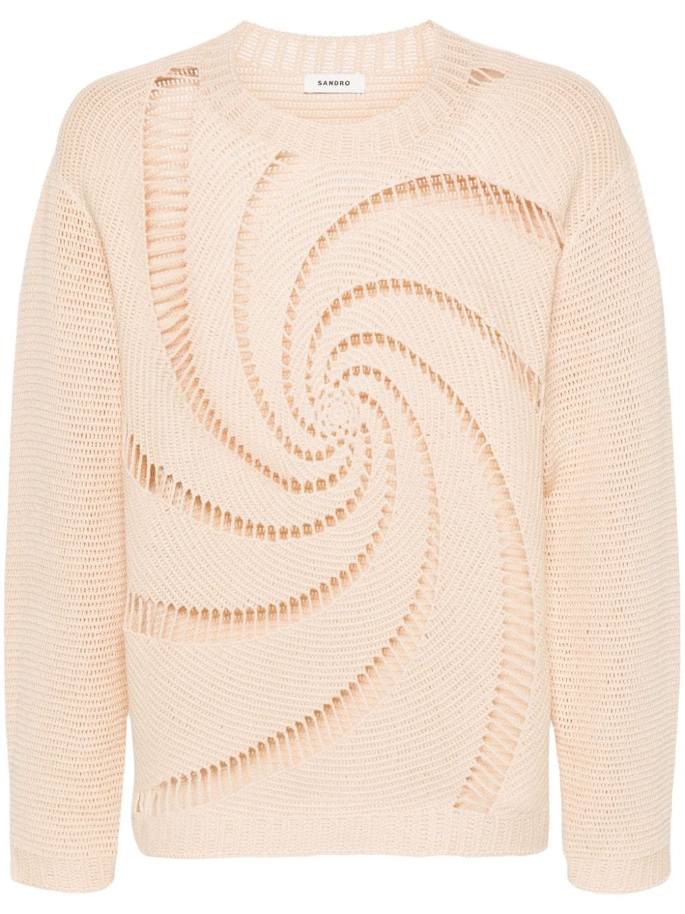 SANDRO swirl-pattern open-knit jumper - Neutrals von SANDRO