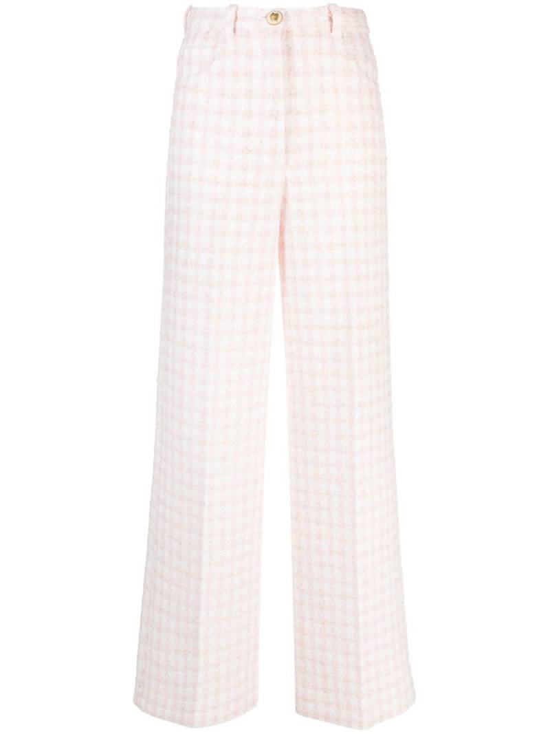 SANDRO tweed bouclé straight-leg cotton trousers - Pink von SANDRO