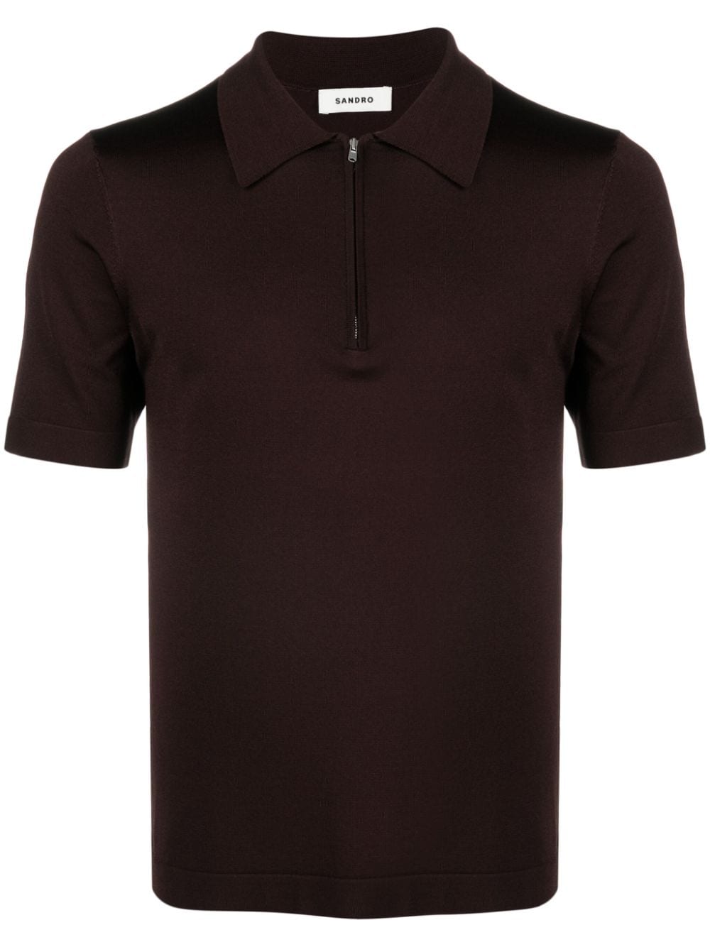 SANDRO zip-up polo shirt - Brown von SANDRO