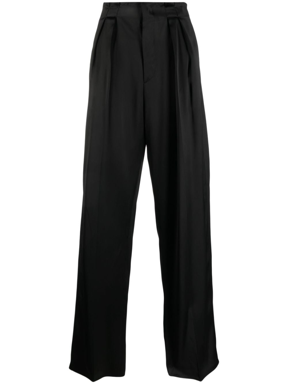 SAPIO N41 satin-finish tailored trousers - Black von SAPIO