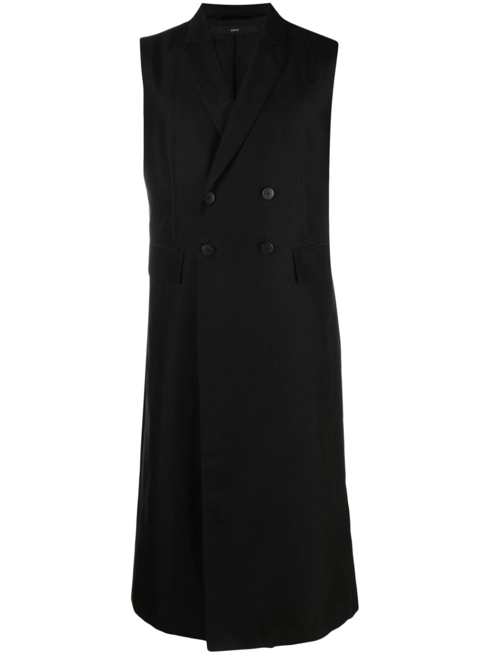 SAPIO double-breasted sleeveless coat - Black von SAPIO