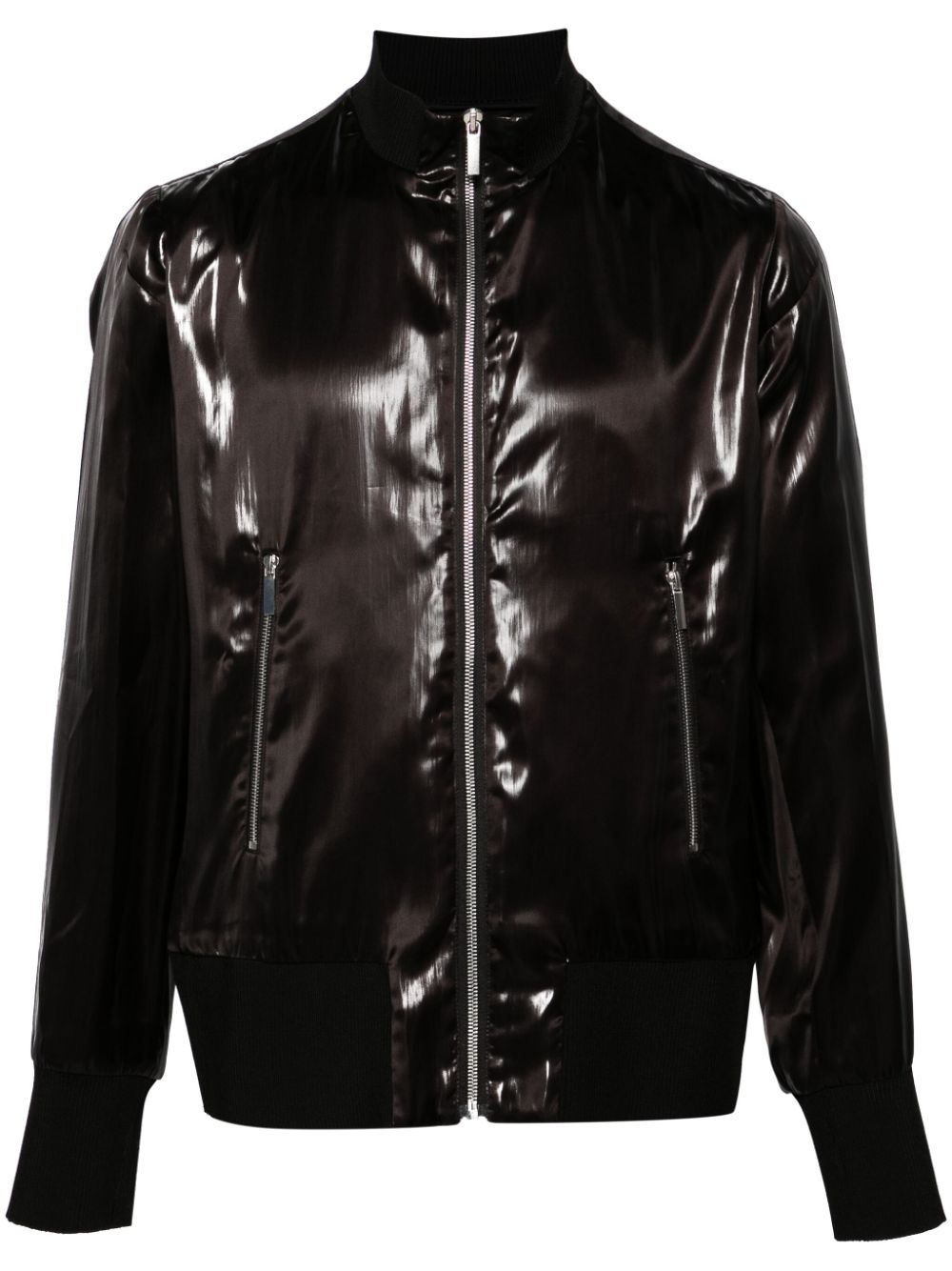 SAPIO lamé-effect bomber jacket - Black von SAPIO