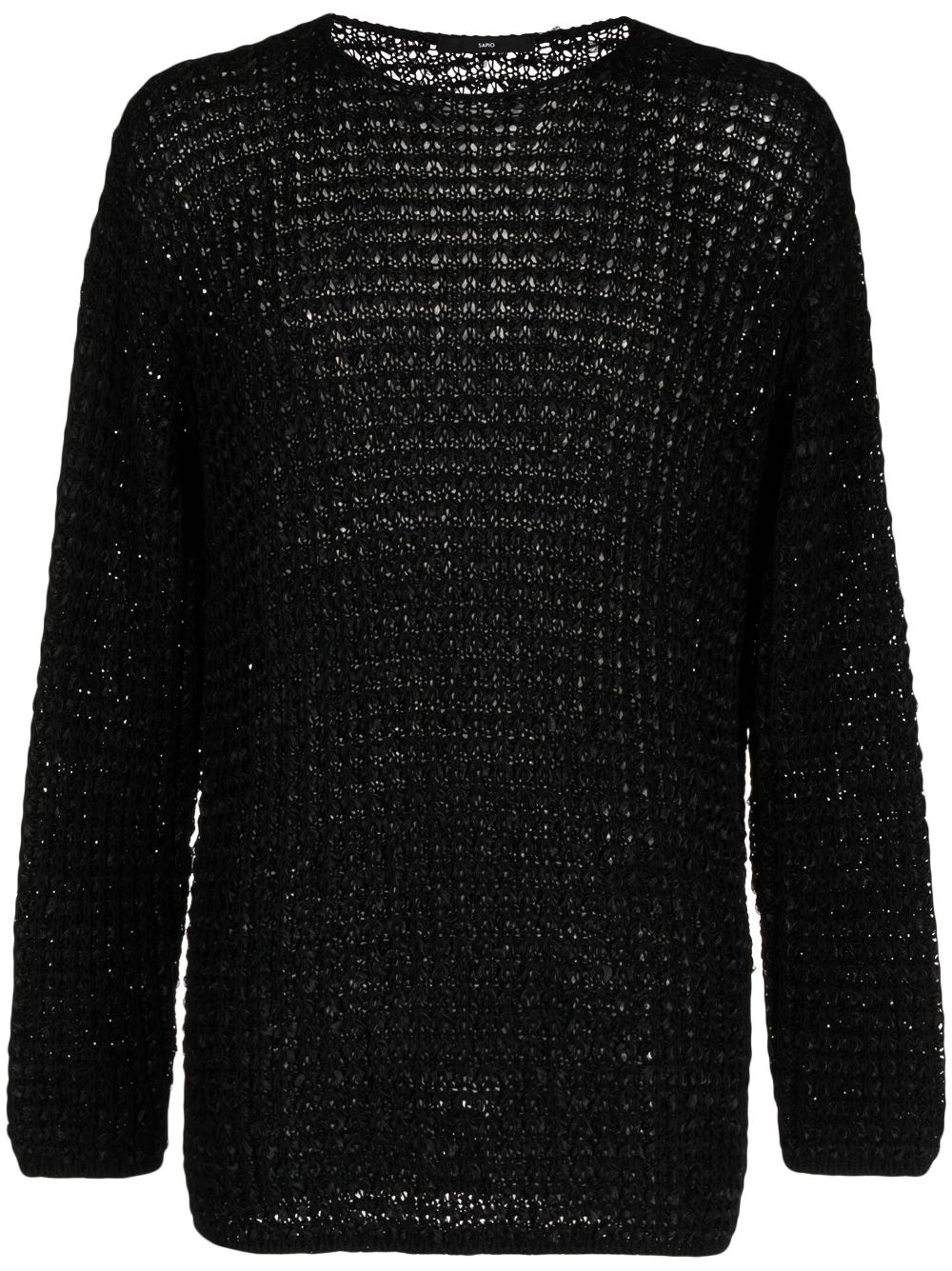 SAPIO long-sleeves open-knit jumper - Black von SAPIO
