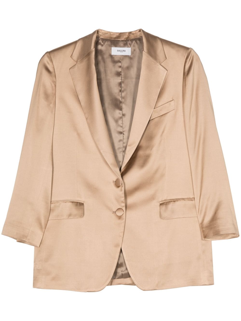 SAULINA satin single-breasted blazer - Neutrals von SAULINA