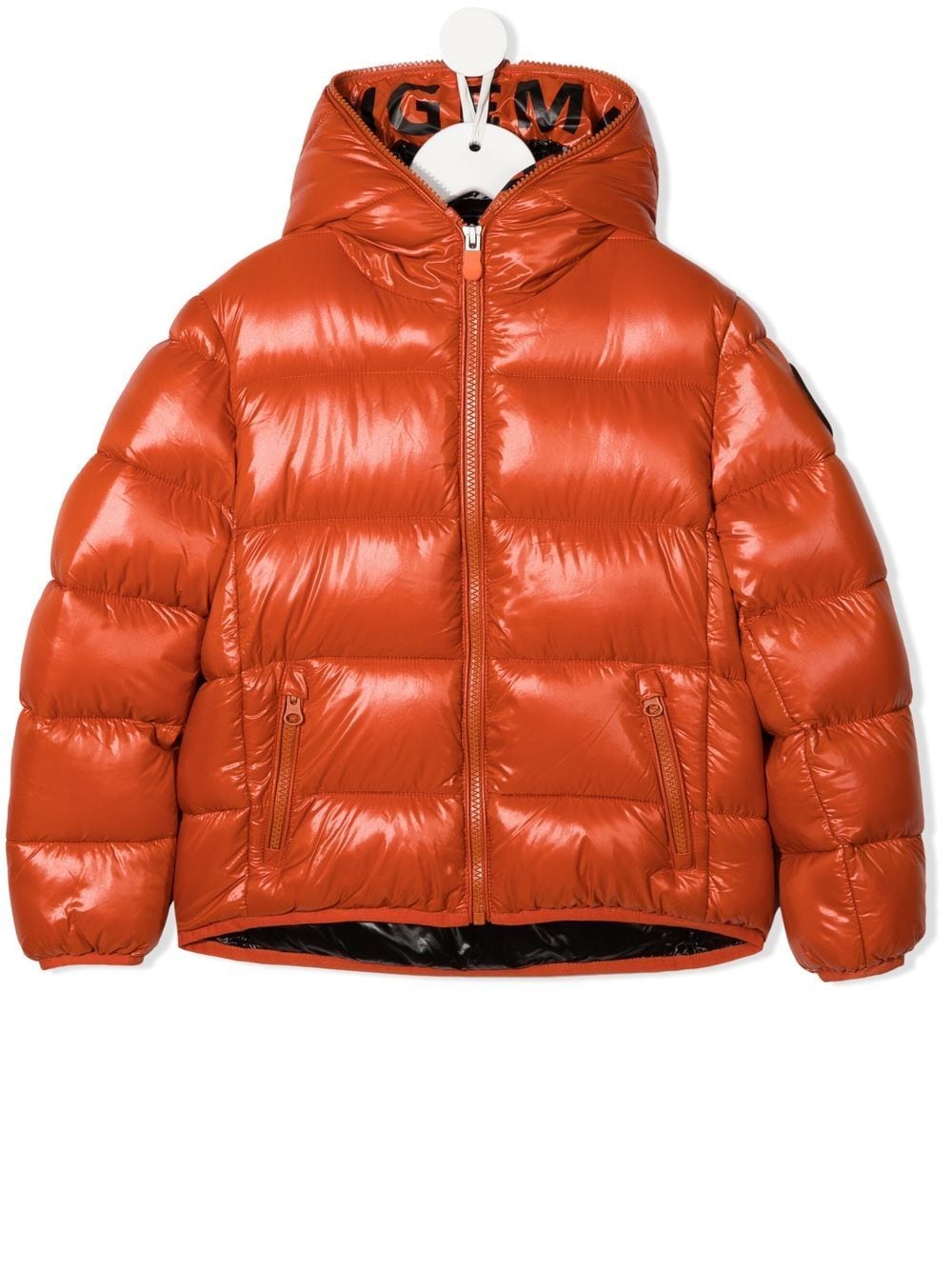 Save The Duck Kids hooded zipped-up padded jacket - Orange von Save The Duck Kids