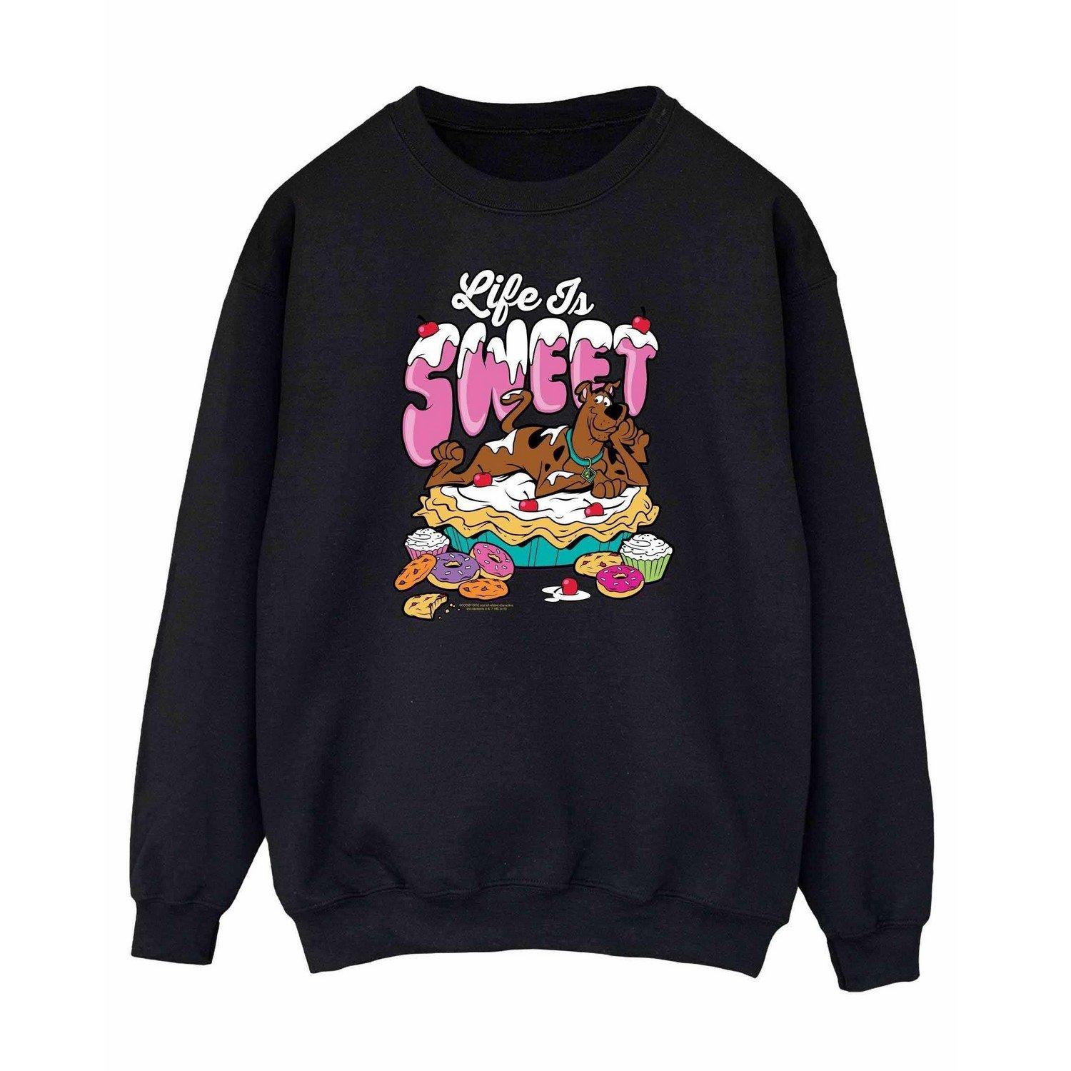 Life Is Sweet Sweatshirt Damen Schwarz M von SCOOBY DOO