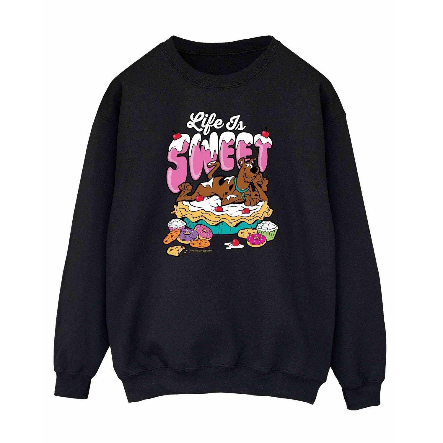 Life Is Sweet Sweatshirt Damen Schwarz S von SCOOBY DOO