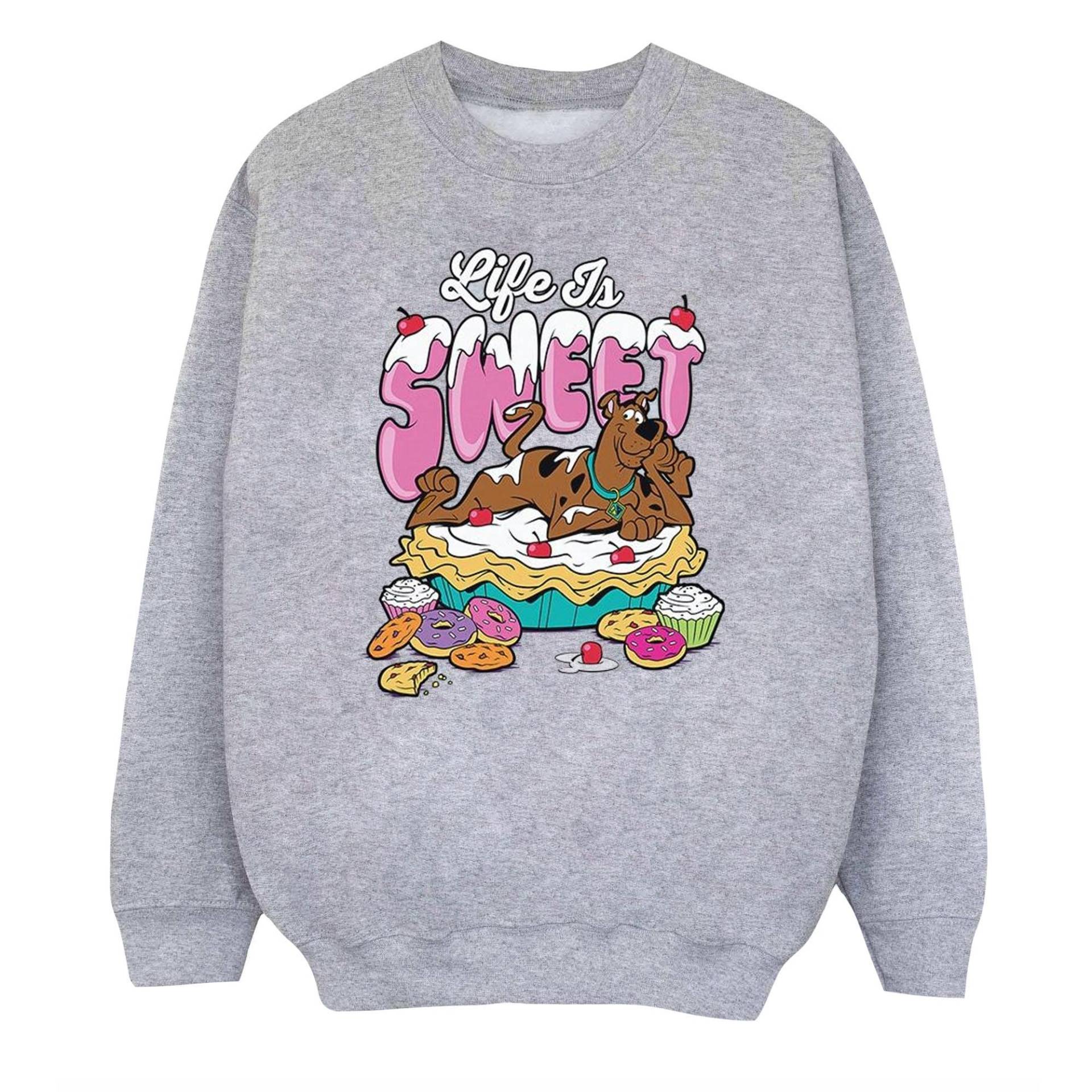 Life Is Sweet Sweatshirt Mädchen Grau 116 von SCOOBY DOO