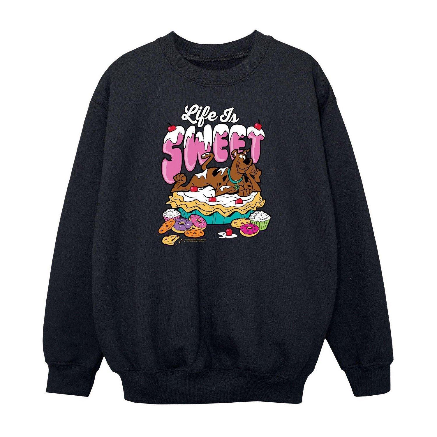Life Is Sweet Sweatshirt Mädchen Schwarz 140/146 von SCOOBY DOO