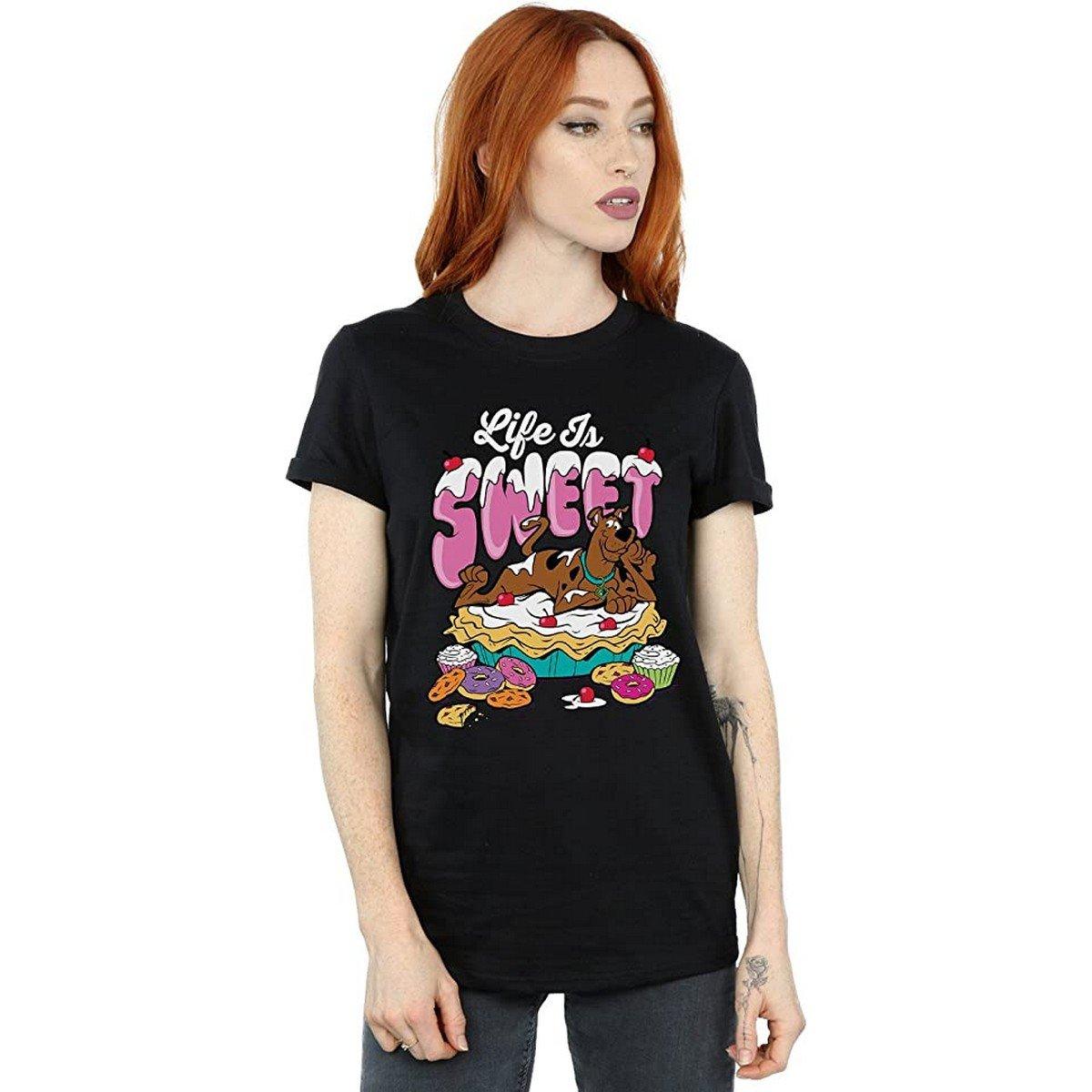 Life Is Sweet Tshirt Damen Schwarz XL von SCOOBY DOO