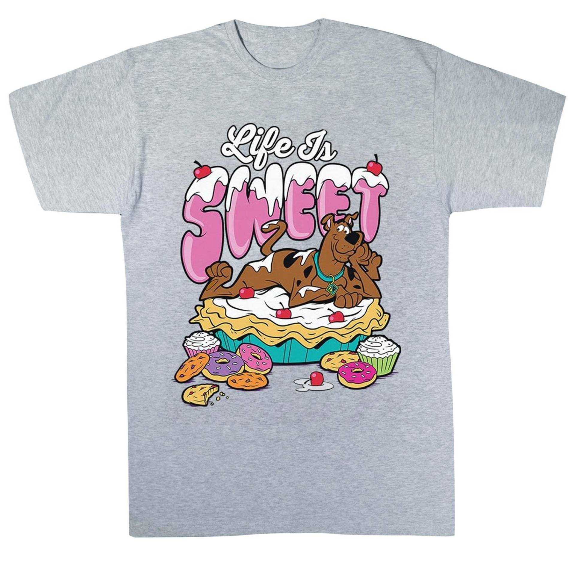 Life Is Sweet Tshirt Mädchen Grau 140/146 von SCOOBY DOO