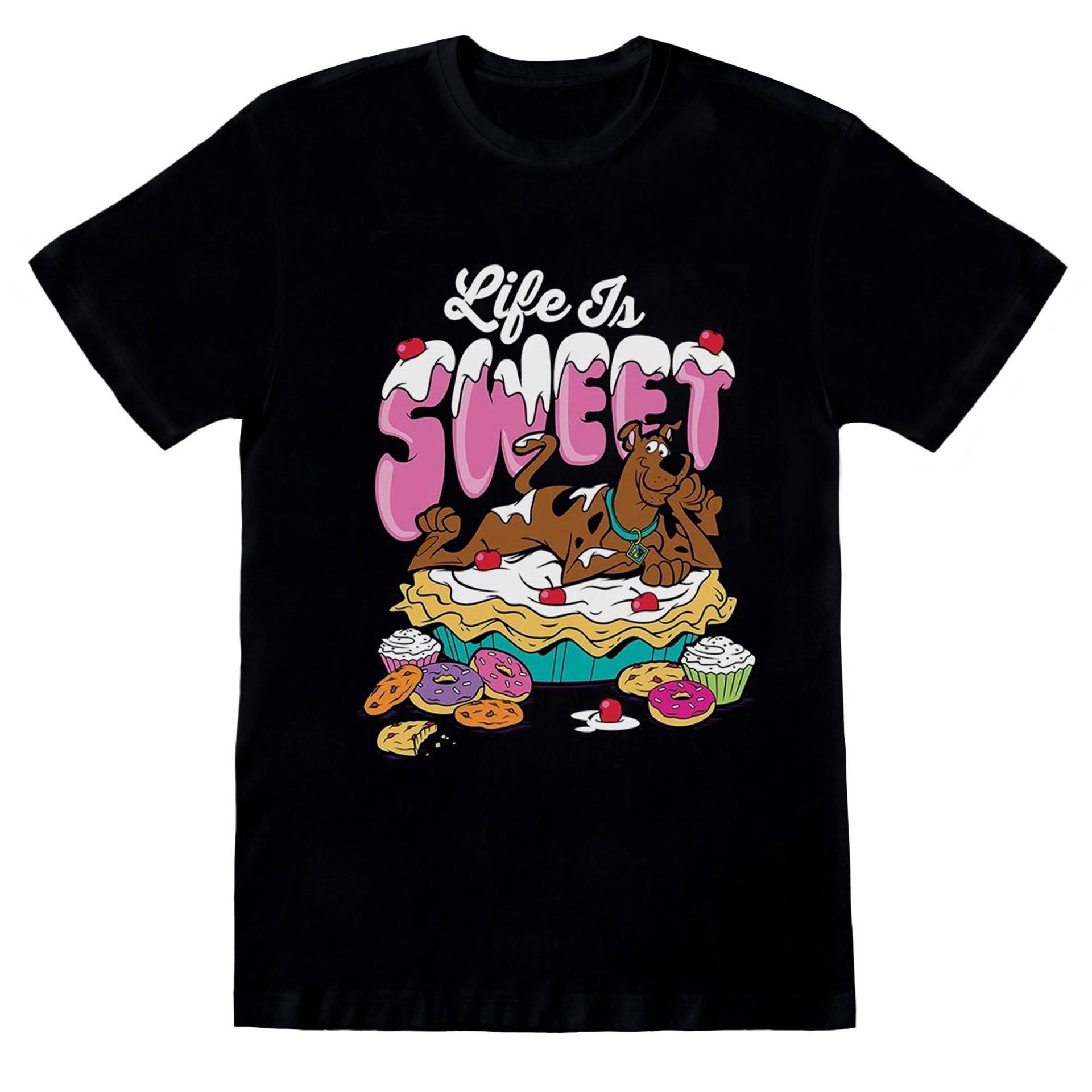 Life Is Sweet Tshirt Mädchen Schwarz 116 von SCOOBY DOO