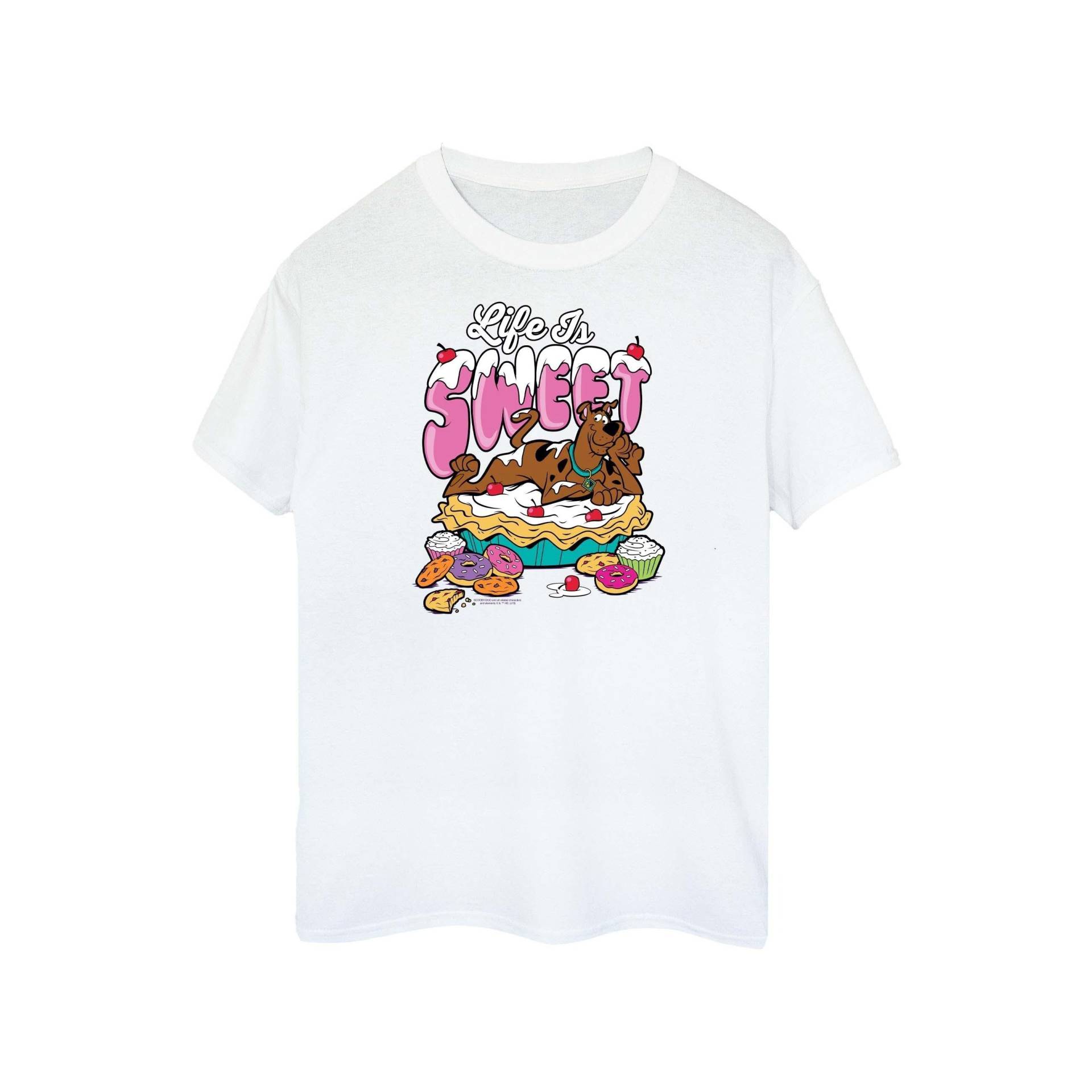 Life Is Sweet Tshirt Mädchen Weiss 128 von SCOOBY DOO