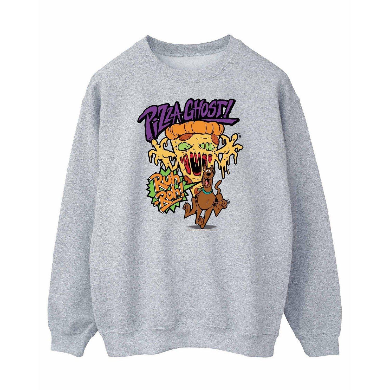 Pizza Ghost Sweatshirt Damen Grau L von SCOOBY DOO