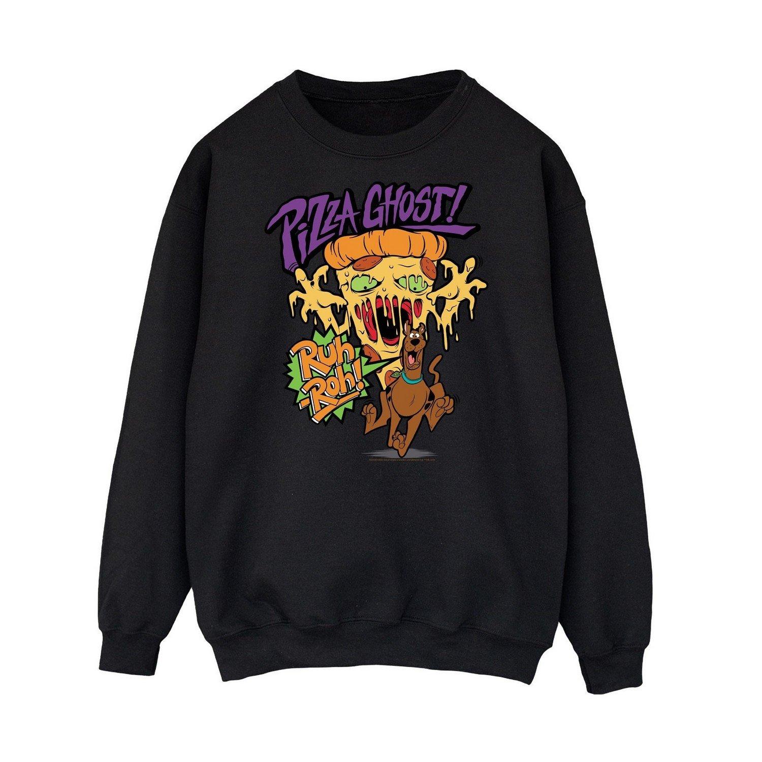 Pizza Ghost Sweatshirt Herren Schwarz M von SCOOBY DOO