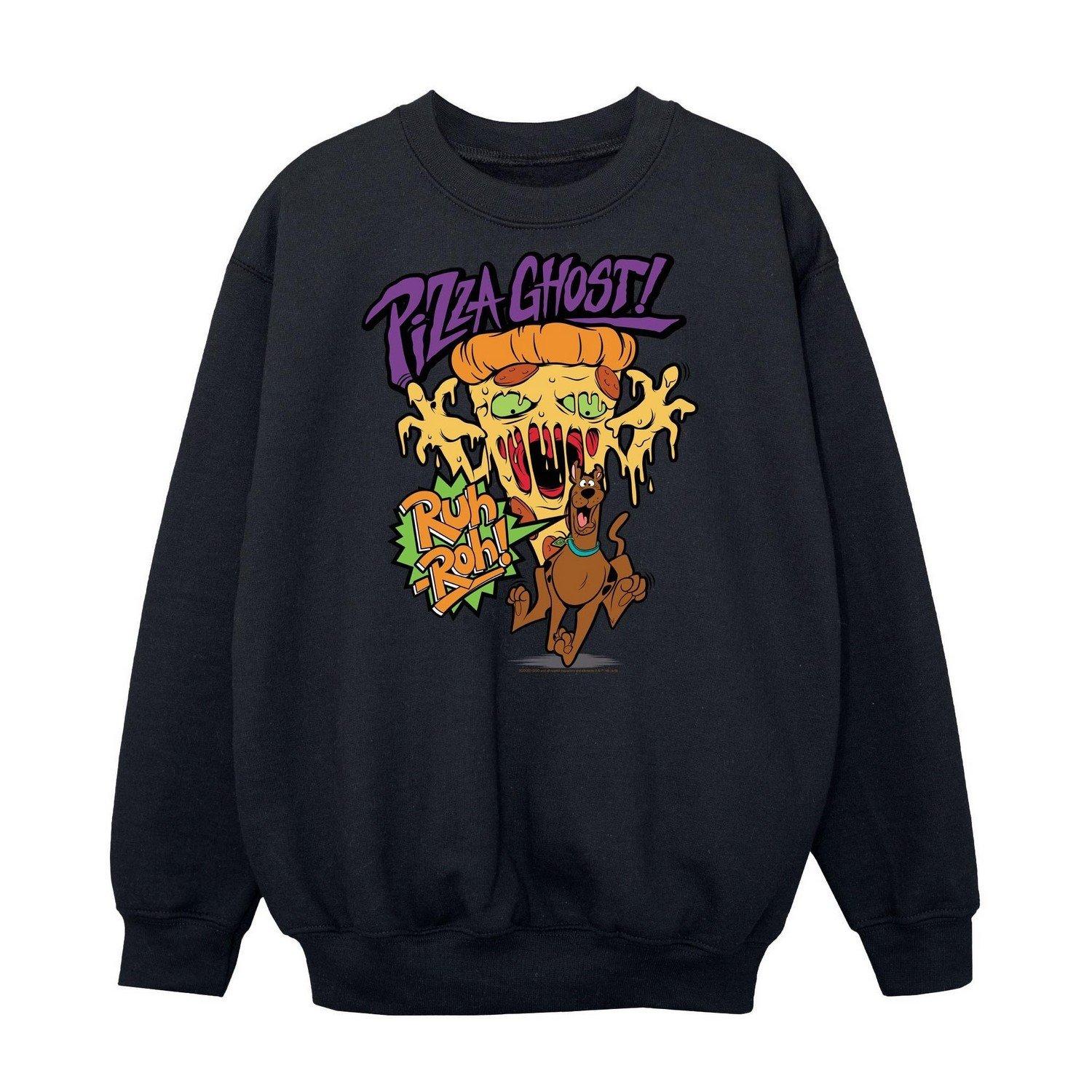 Pizza Ghost Sweatshirt Jungen Schwarz 152-158 von SCOOBY DOO
