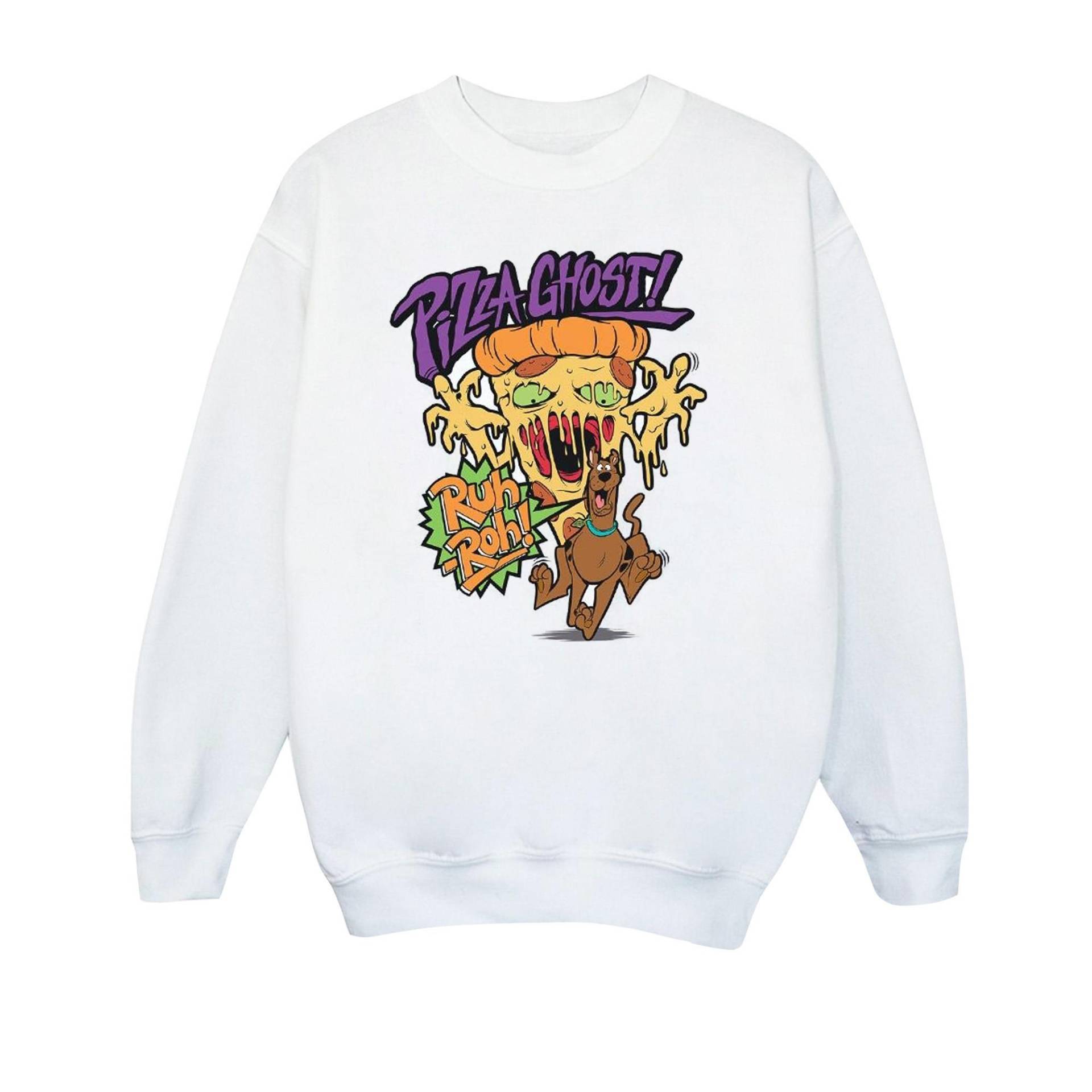 Pizza Ghost Sweatshirt Jungen Weiss 140/146 von SCOOBY DOO