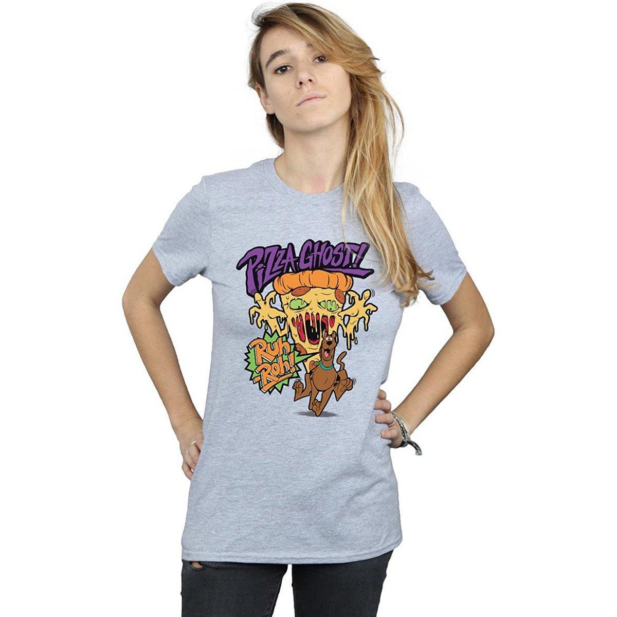 Pizza Ghost Tshirt Damen Grau L von SCOOBY DOO