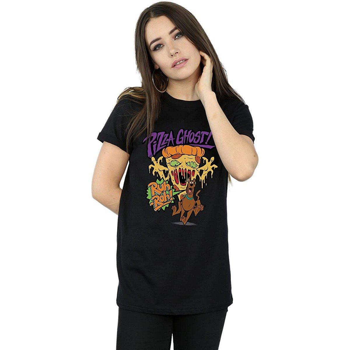 Pizza Ghost Tshirt Damen Schwarz 3XL von SCOOBY DOO