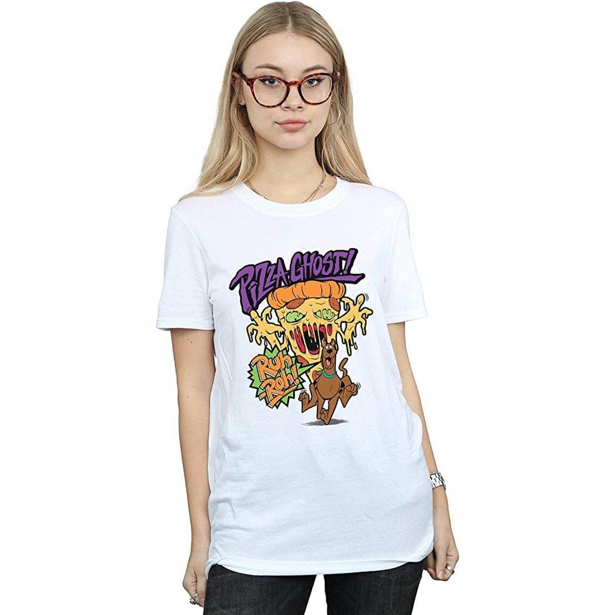 Pizza Ghost Tshirt Damen Weiss L von SCOOBY DOO