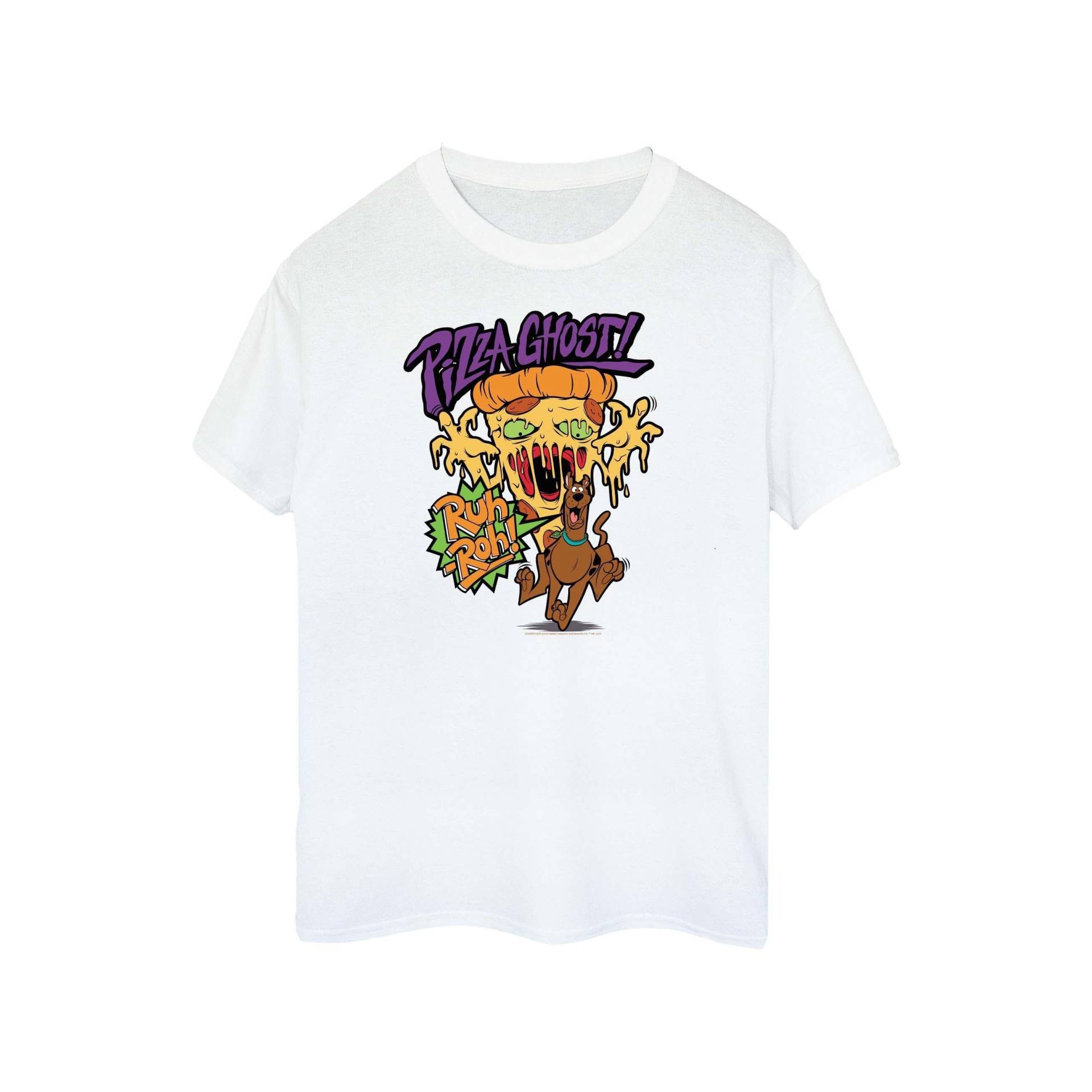 Pizza Ghost Tshirt Herren Weiss L von SCOOBY DOO