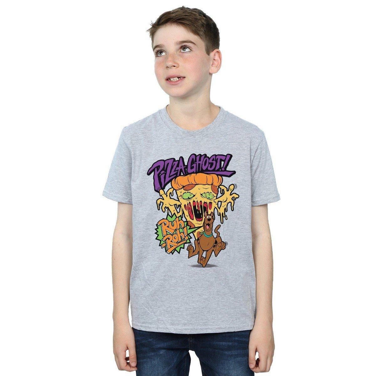 Pizza Ghost Tshirt Jungen Grau 104 von SCOOBY DOO