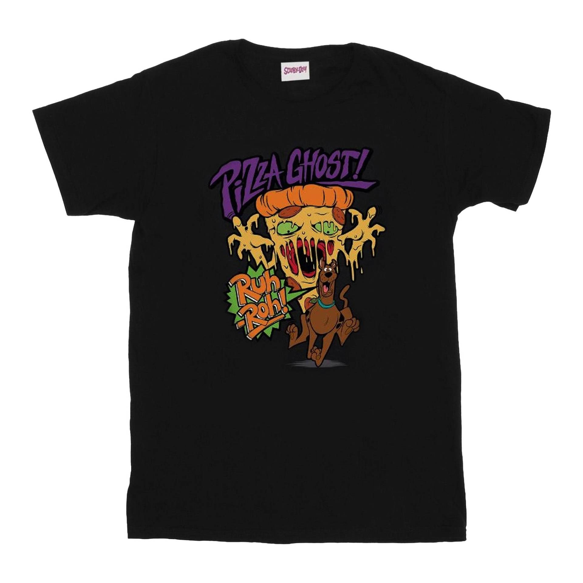 Pizza Ghost Tshirt Jungen Schwarz 116 von SCOOBY DOO