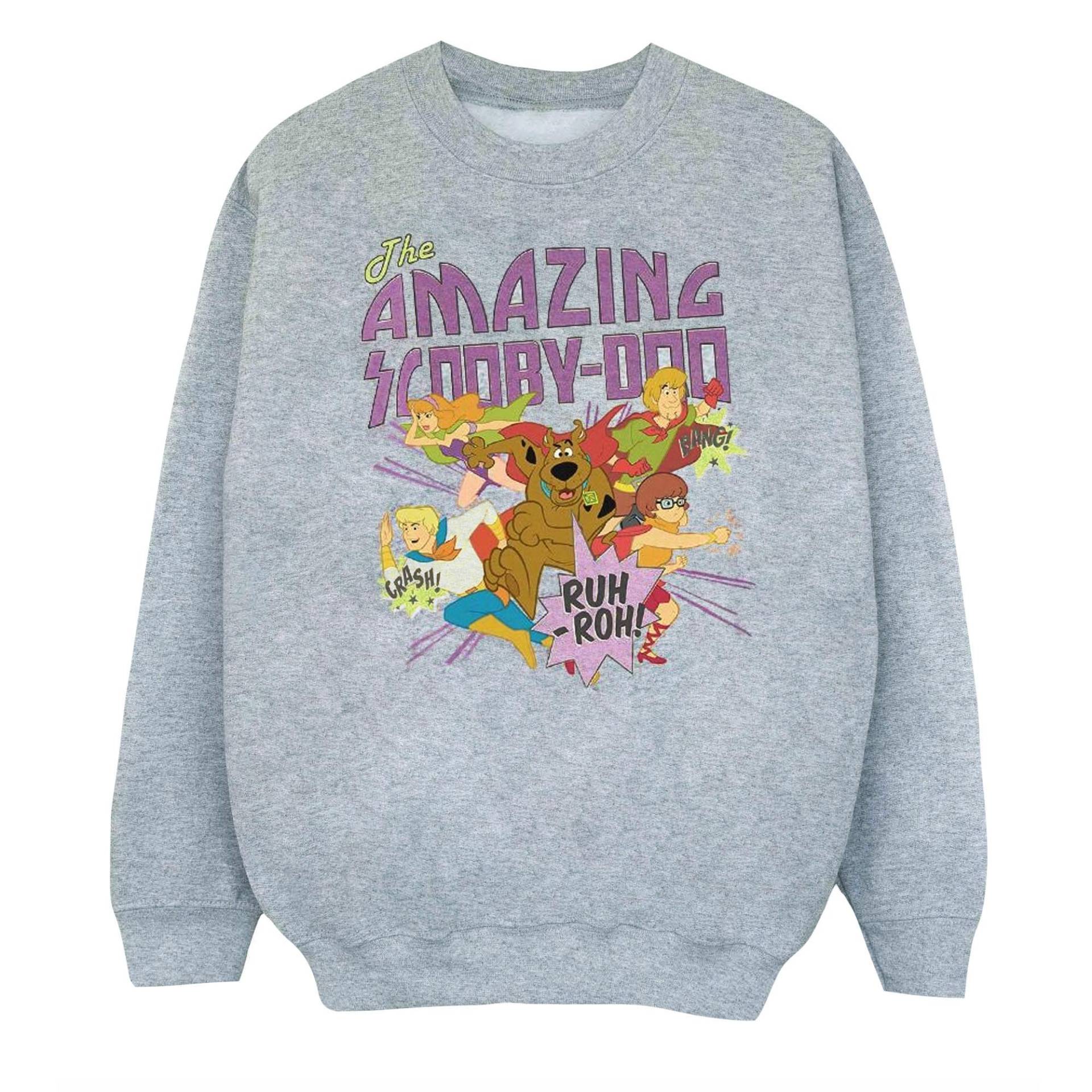 The Amazing Scooby Sweatshirt Jungen Grau 128 von SCOOBY DOO