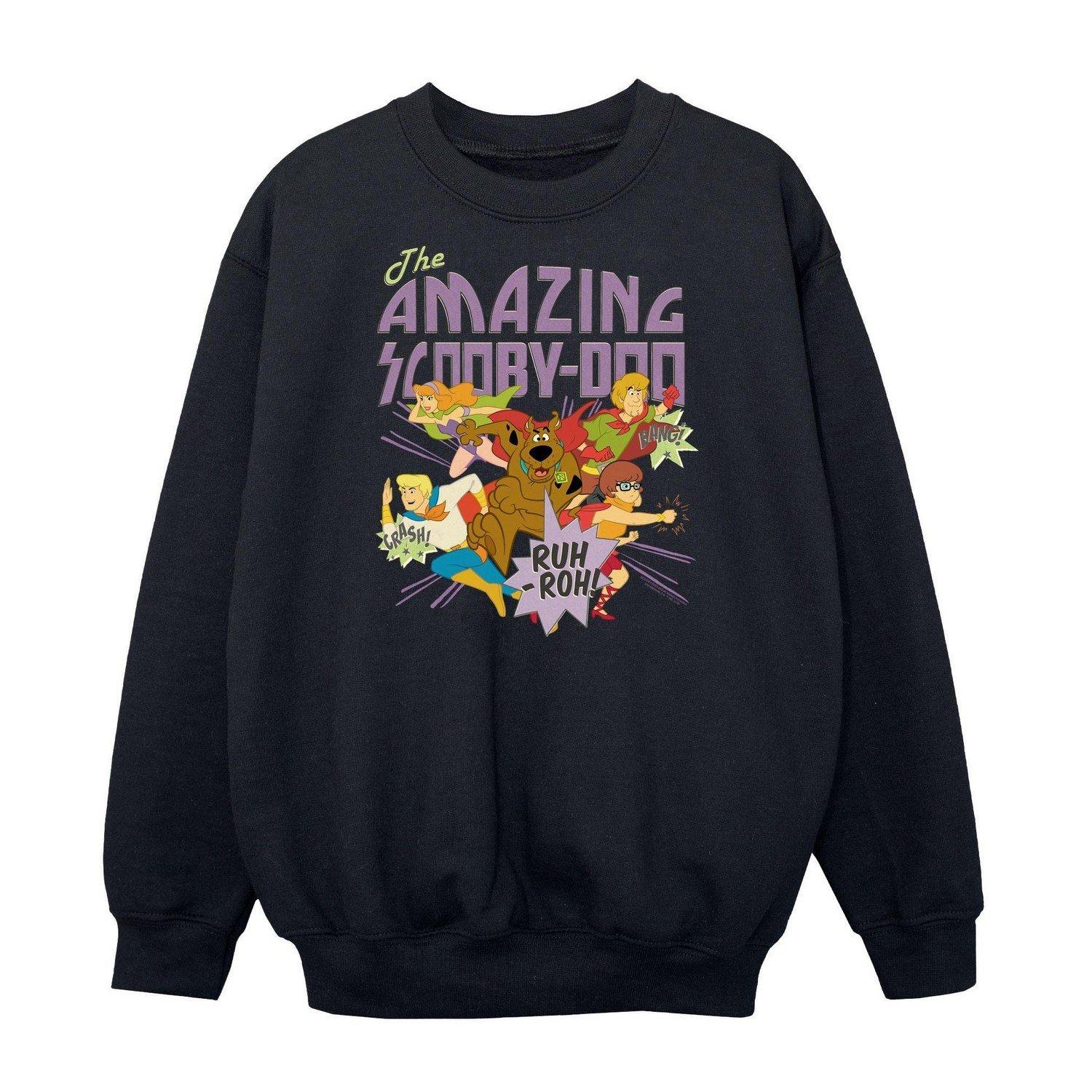 The Amazing Scooby Sweatshirt Jungen Schwarz 128 von SCOOBY DOO