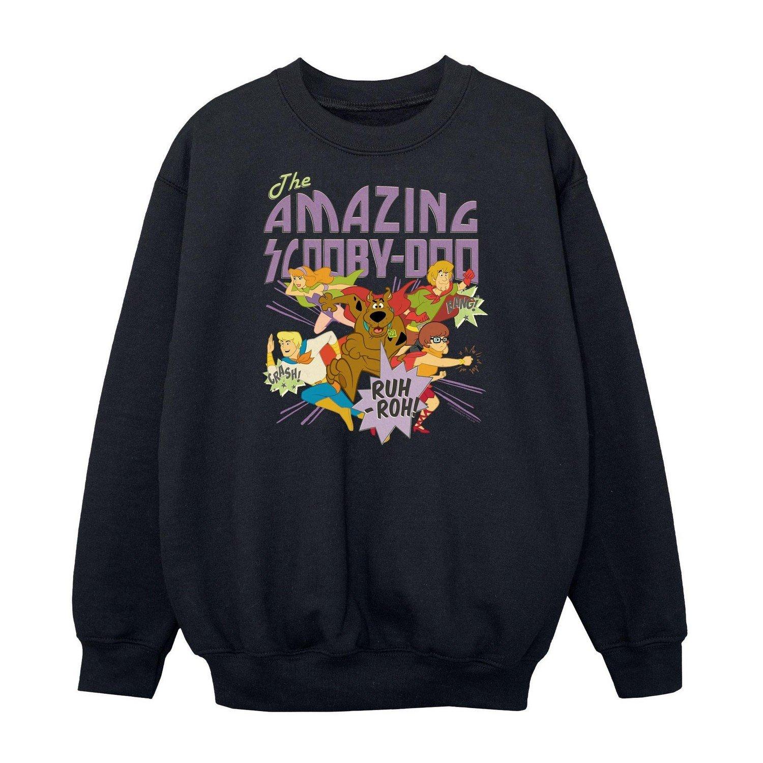 The Amazing Scooby Sweatshirt Jungen Schwarz 140/146 von SCOOBY DOO