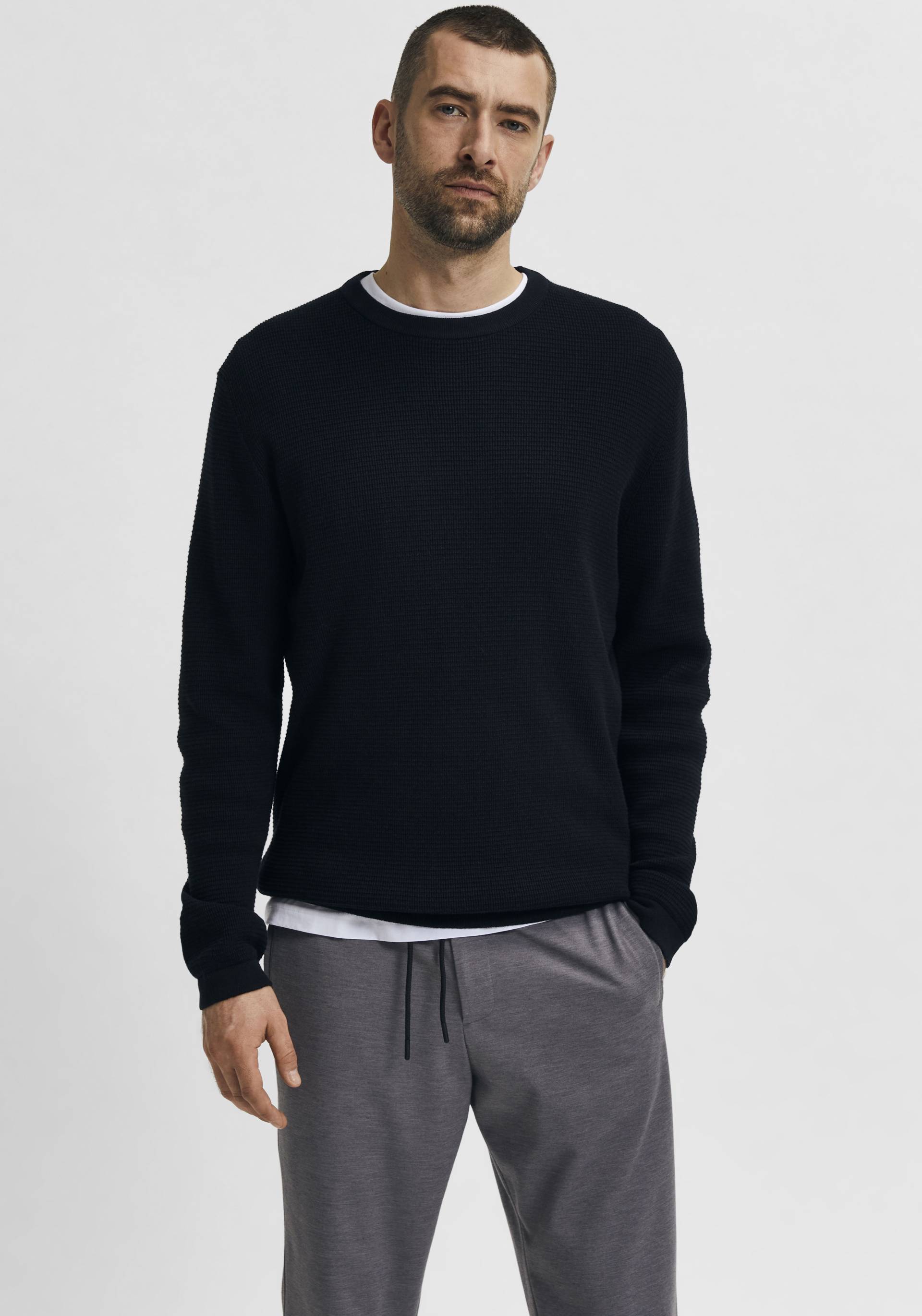 SELECTED HOMME Rundhalspullover »ROCKS KNIT CREW NECK« von SELECTED HOMME