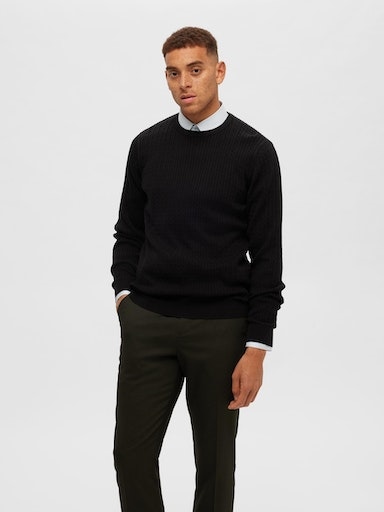 SELECTED HOMME Rundhalspullover »SLHBERG CABLE CREW NECK NOOS« von SELECTED HOMME