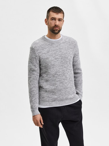 SELECTED HOMME Rundhalspullover »SLHVINCE LS KNIT BUBBLE CREW NECK NOOS« von SELECTED HOMME