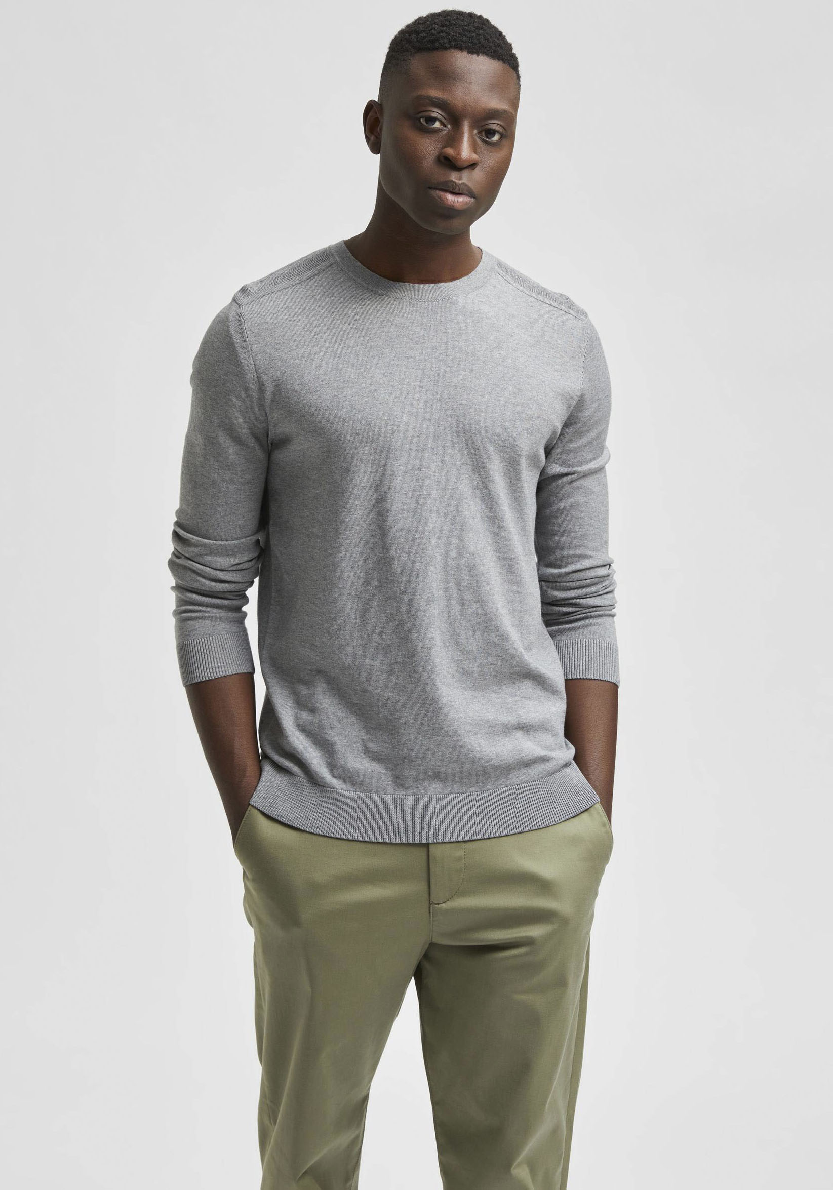 SELECTED HOMME Strickpullover »SLHBERG CREW NECK NOOS« von SELECTED HOMME