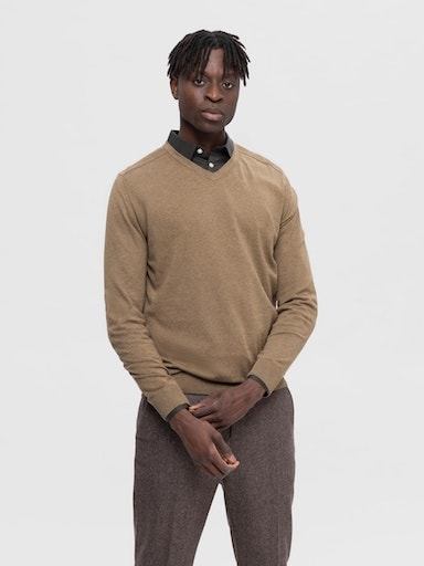 SELECTED HOMME Strickpullover »SLHBERG LS KNIT V-NECK NOOS« von SELECTED HOMME