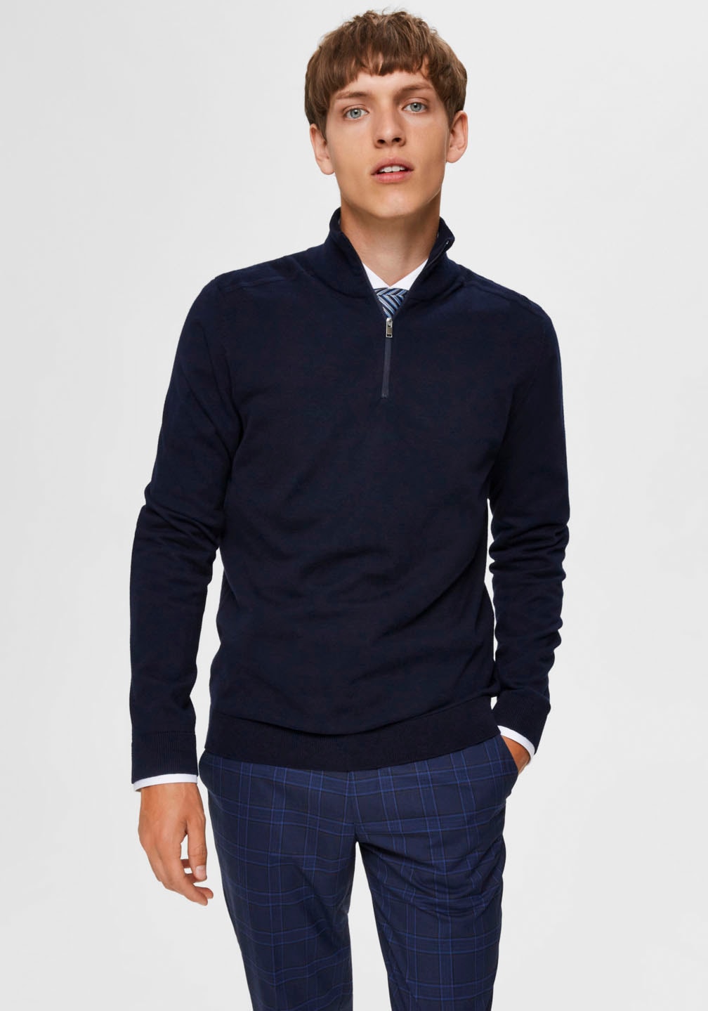 SELECTED HOMME Strickpullover »SLHBERG HALF ZIP CARDIGAN NOOS« von SELECTED HOMME