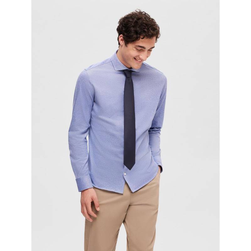 Hemd, Slim Fit, Langarm Herren Blau L von SELECTED