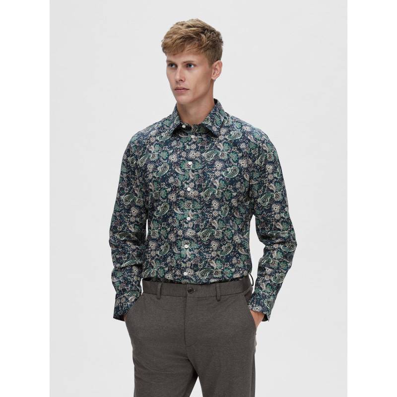 Hemd, Slim Fit, Langarm Herren Marine  L von SELECTED