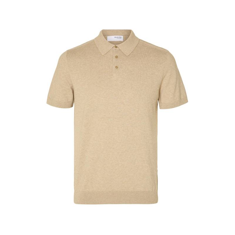 Poloshirt, Kurzarm Herren Beige M von SELECTED