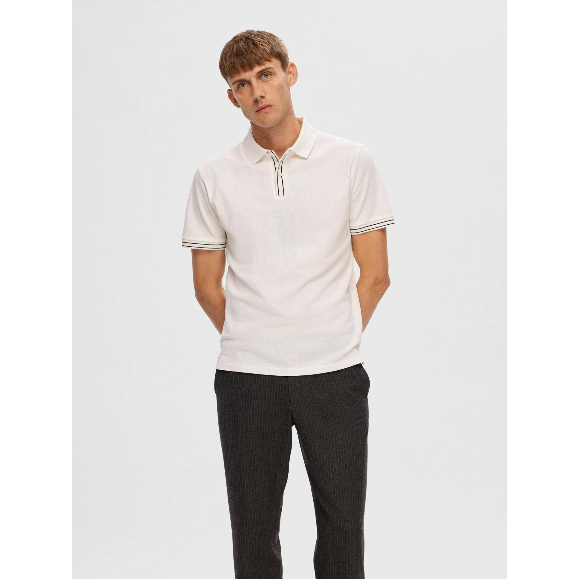 Poloshirt, Kurzarm Herren Ecru XL von SELECTED