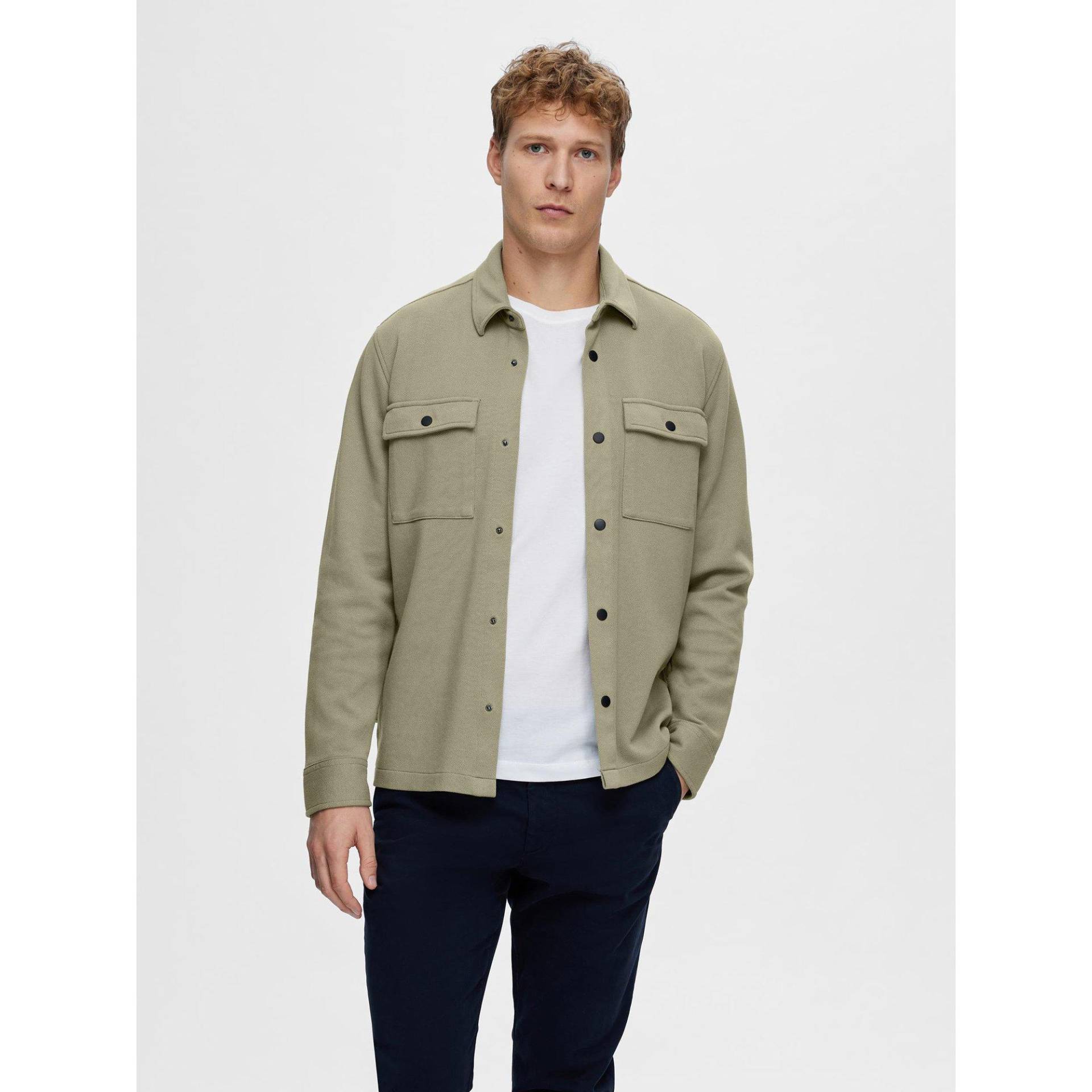 Sweatjacke Herren Olivegrün L von SELECTED