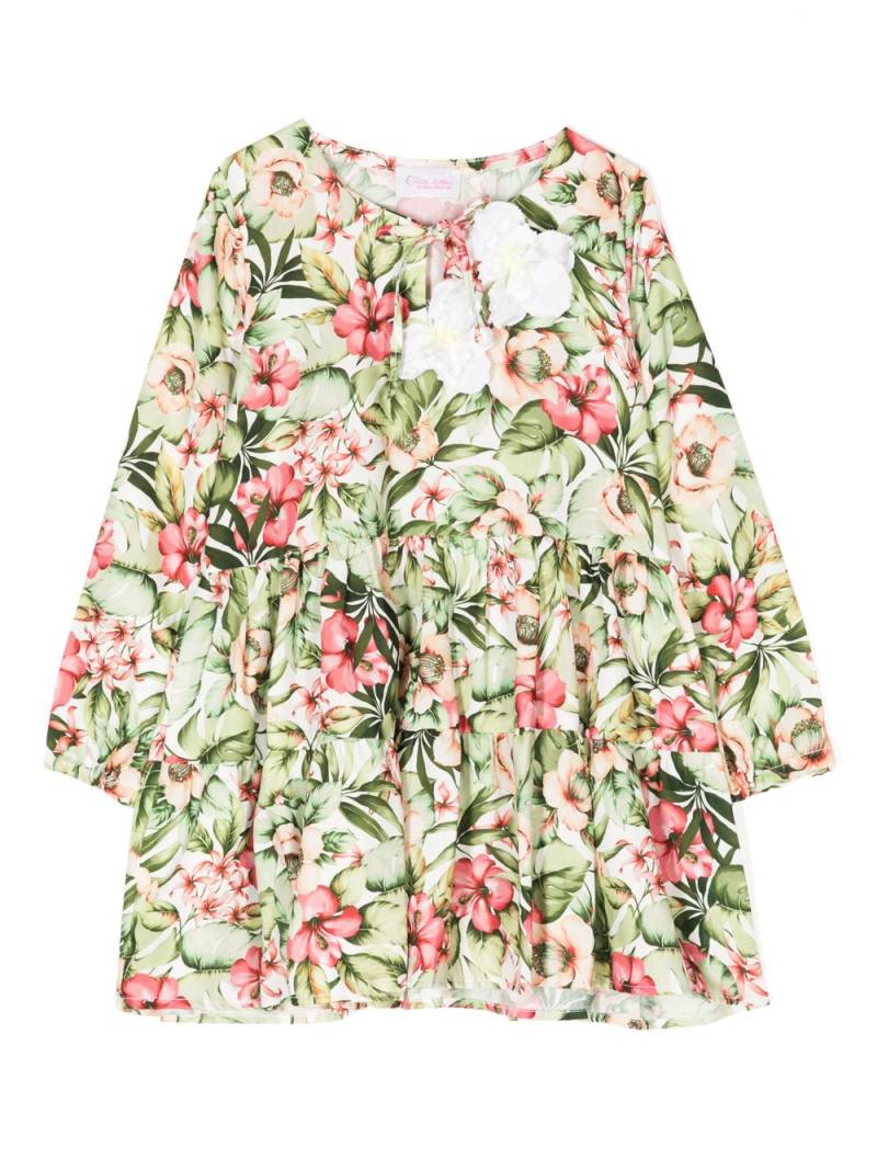 SELINIACTION KIDS floral-print pleated-skirt dress - Green von SELINIACTION KIDS