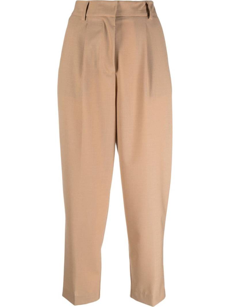 Semicouture cropped tapered-leg trousers - Neutrals von Semicouture